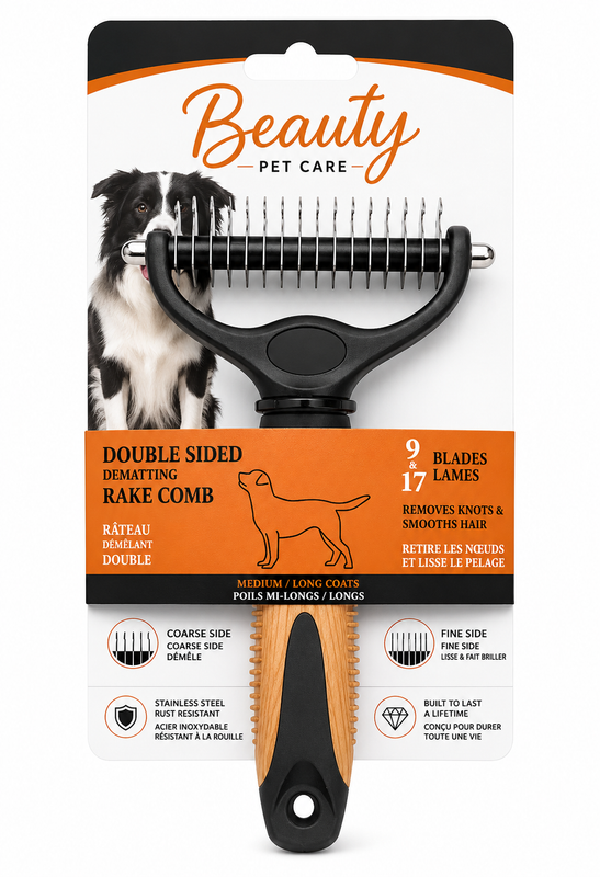 BEAUTY DOUBLE SIDED DEMATTING COMB (9+17 BLADES)