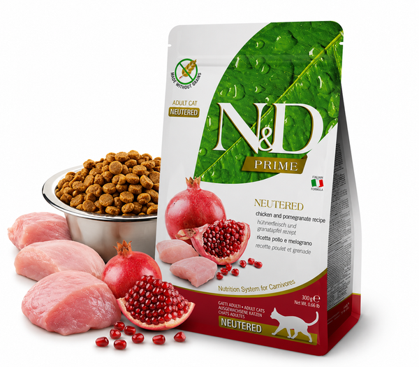 Neutered Chicken N&D PRIME CAT CHICKEN & POMEGRANATE NEUTERED ADULT 1,5 KG