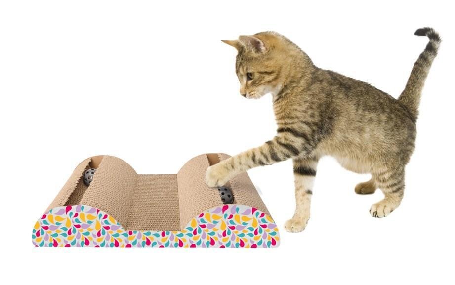 Scratching cardboard, toy with two balls, cm47x9,5