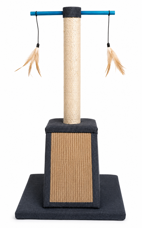 Scratching post, jute rope, rectangular base